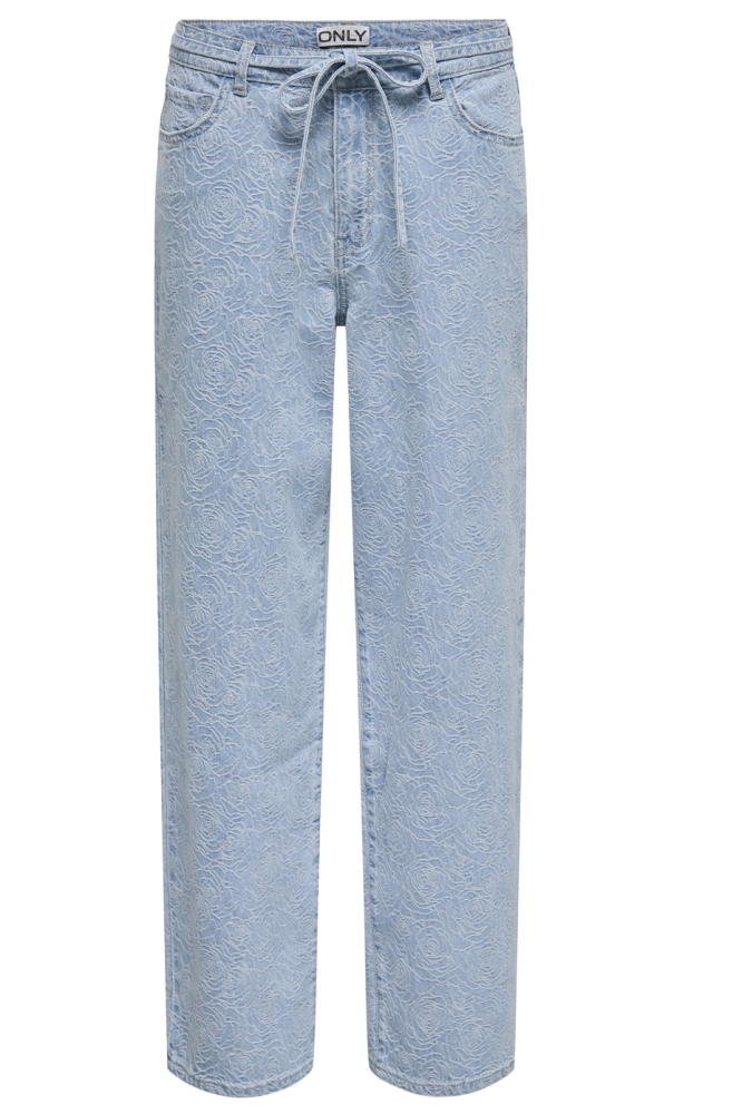 ONLGIANNA MW STRAIGHT FLOWER DNM BJ 15352390 LIGHT BLUE DENIM